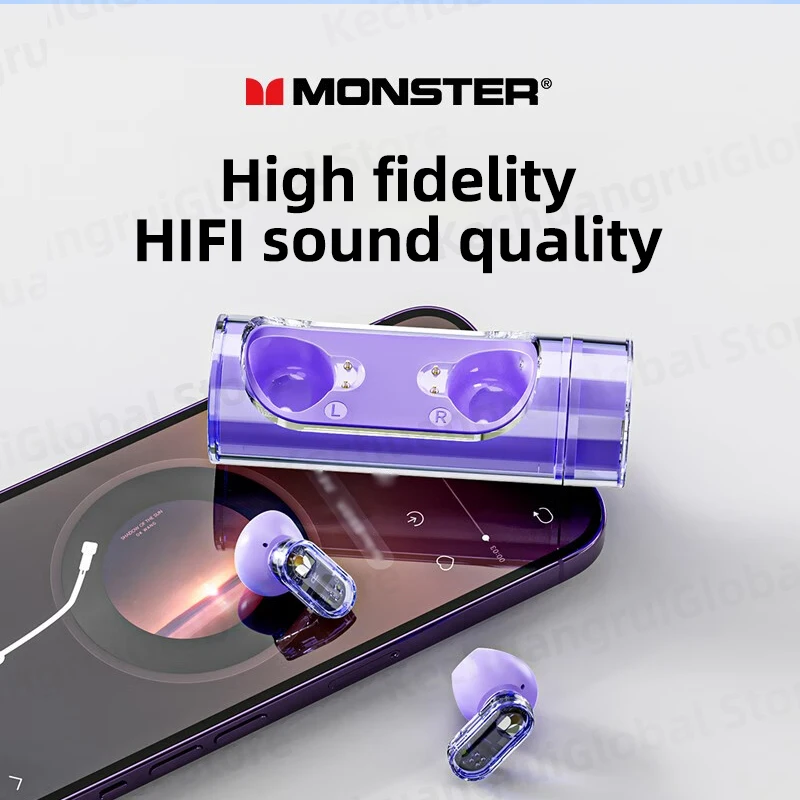 Monster XKT13 Wireless Bluetooth 5.3 Headphones TWS Mini Earbuds Lipstick Design Headset Noise Reduction Earphones With rope New