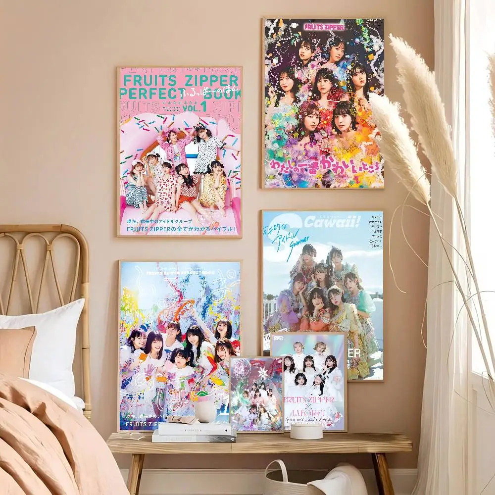 Idol Group F-FRUITS Z-ZIPPER  Anime Posters Sticky HD Quality Wall Art Retro Posters for Home Kawaii Room Decor
