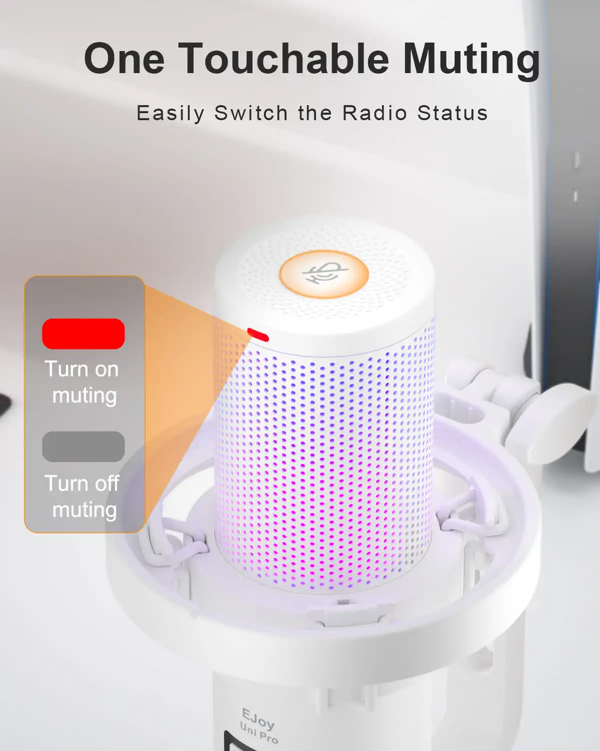 ميكروفون ألعاب Comica Ejoy Uni Pro لاسلكي USB للكمبيوتر الشخصي والهواتف الذكية وميكروفون RGB مكثف PS4/5 مع تقليل الضوضاء #3