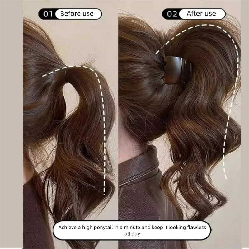 High Ponytail Hair Claw Clip Fixed Artifact Female Advanced New Shark Clip Back of The Head Hair Clip Holder Hair Accessories