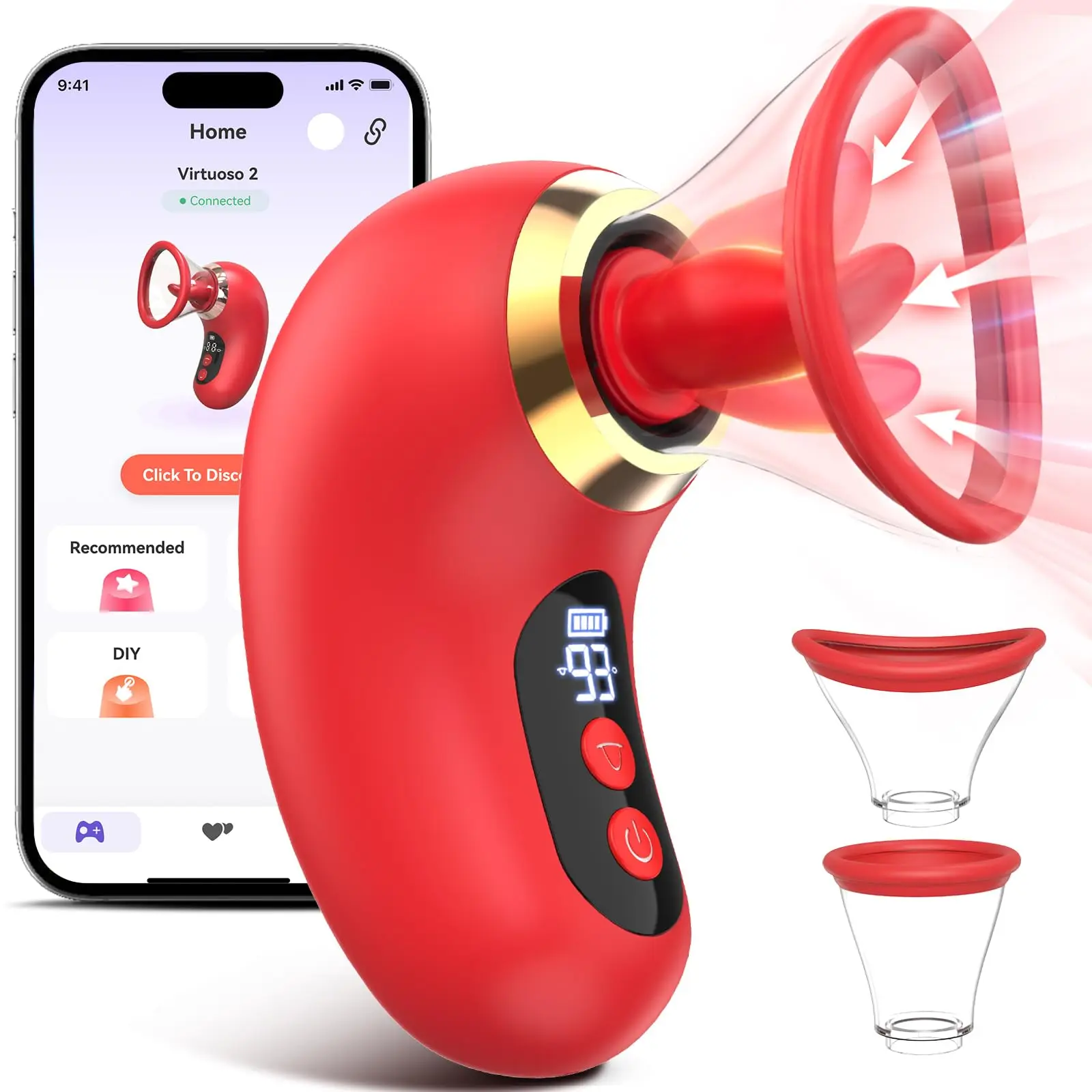 APP Control Clitoral Sucker Vibrator Tongue Licking Nipple Vagina Massager Clit Stimulator Female Masturbation Sex Toy for Women