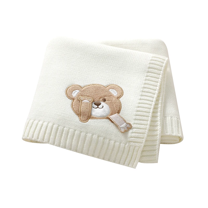 Baby Blankets 90*70cm Knit Newborn Boys Girls Stroller Nursery Crib Swaddle Wrap Quilts Dual-Use Infant Receiving Mat Ultra-Soft