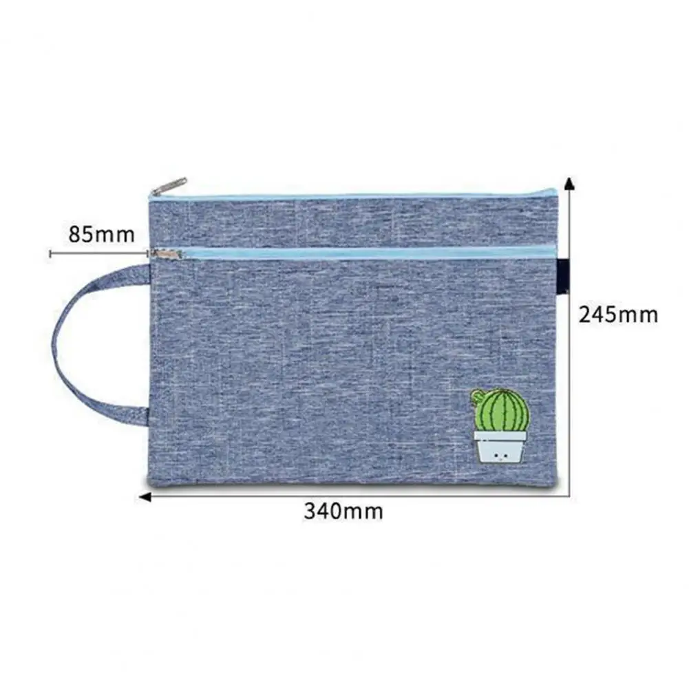 Durable Convenient File Storage Multi-layer File Bag Cartoon Portable A4 Document Holder with Zipper File Holder for Business