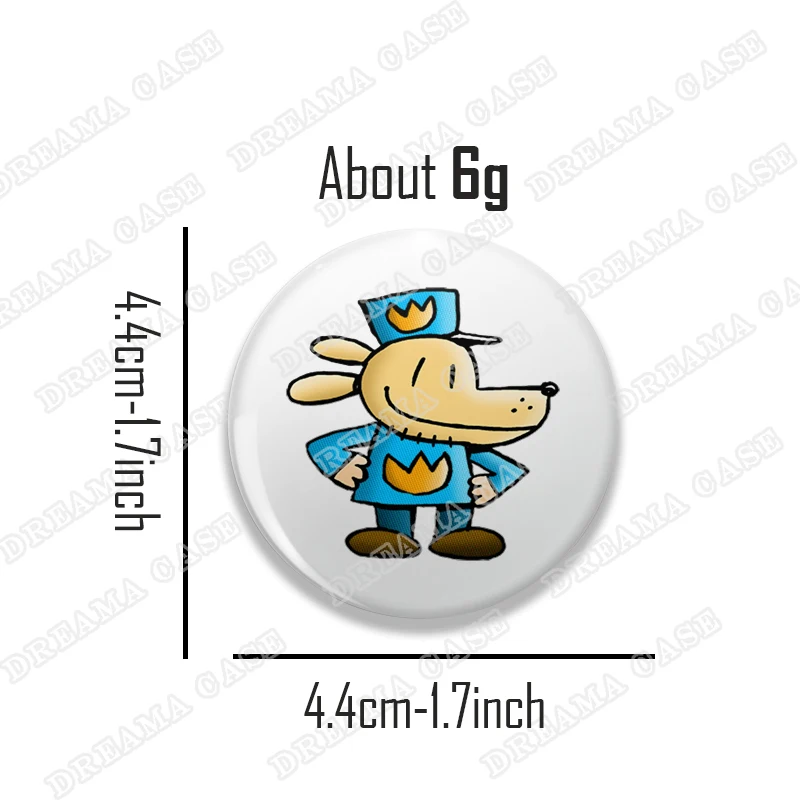 Cute Captain Underpants Round Badges for Accessories Dog Man Profesor George Button Brooch Pins Fans Friends Birthday Gifts
