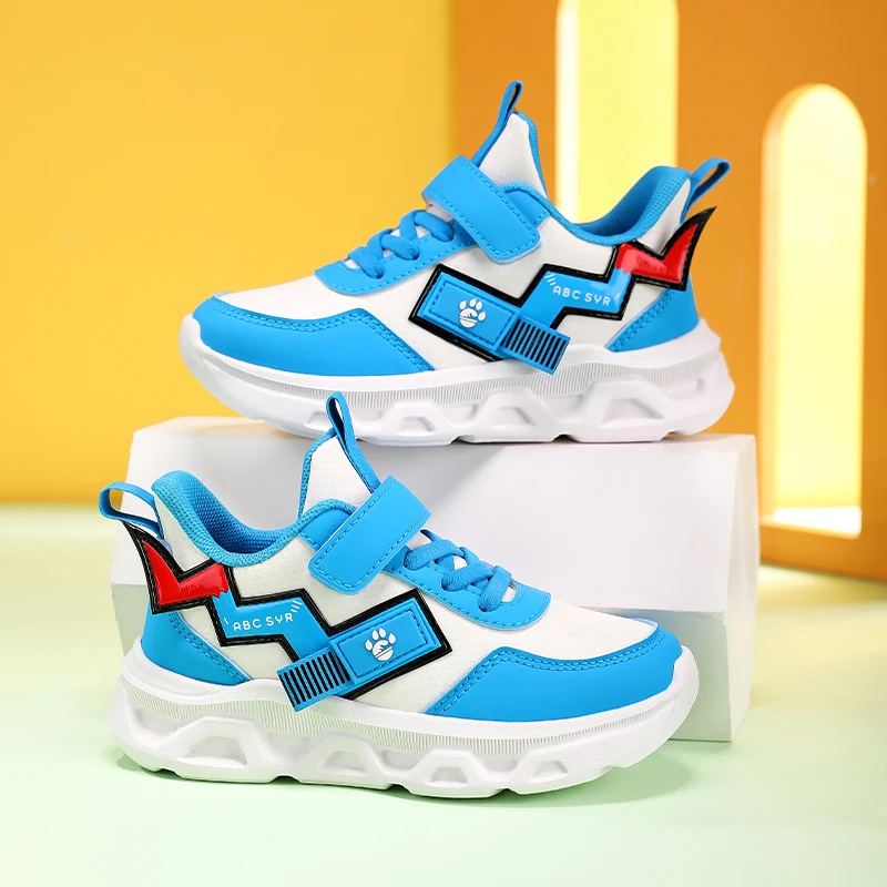 

Синяя детская спортивная обувь, уличная легкая классическая дизайнерская обувь, нескользящие повседневные кроссовки для мальчиков и девочек, детские кроссовки
