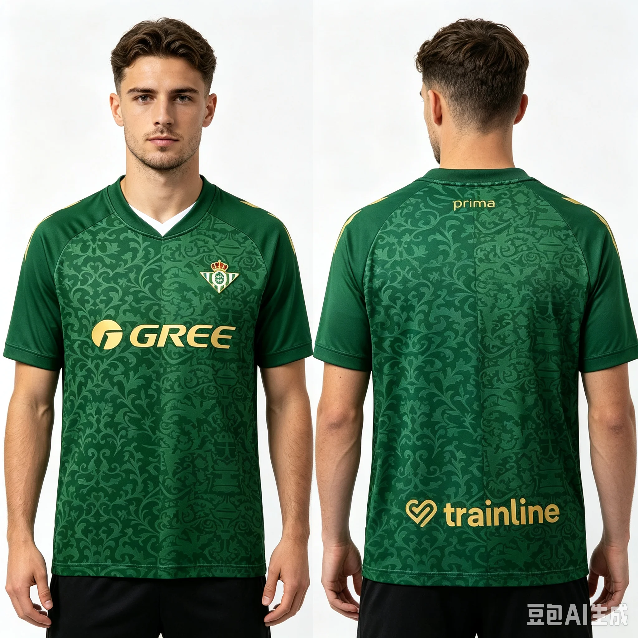 26-27 Betis Away Football Jersey T-shirt, Men Summer 3D Printed Sports Training Shirt Breathable Quick Drying Sweatshirt Shirt