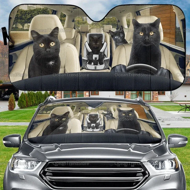 

Черный котенок для автомобиля, Забавный черный фотоаксессуар для автомобиля, кошачий солнцезащитный котенок, Подарки для него