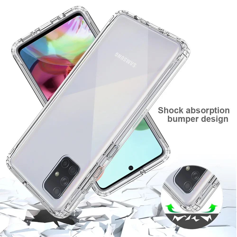 Funda transparente de Color caramelo para Samsung Galaxy A51 A71 A31 5G, carcasa híbrida de protección a prueba de golpes, cubierta de doble capa