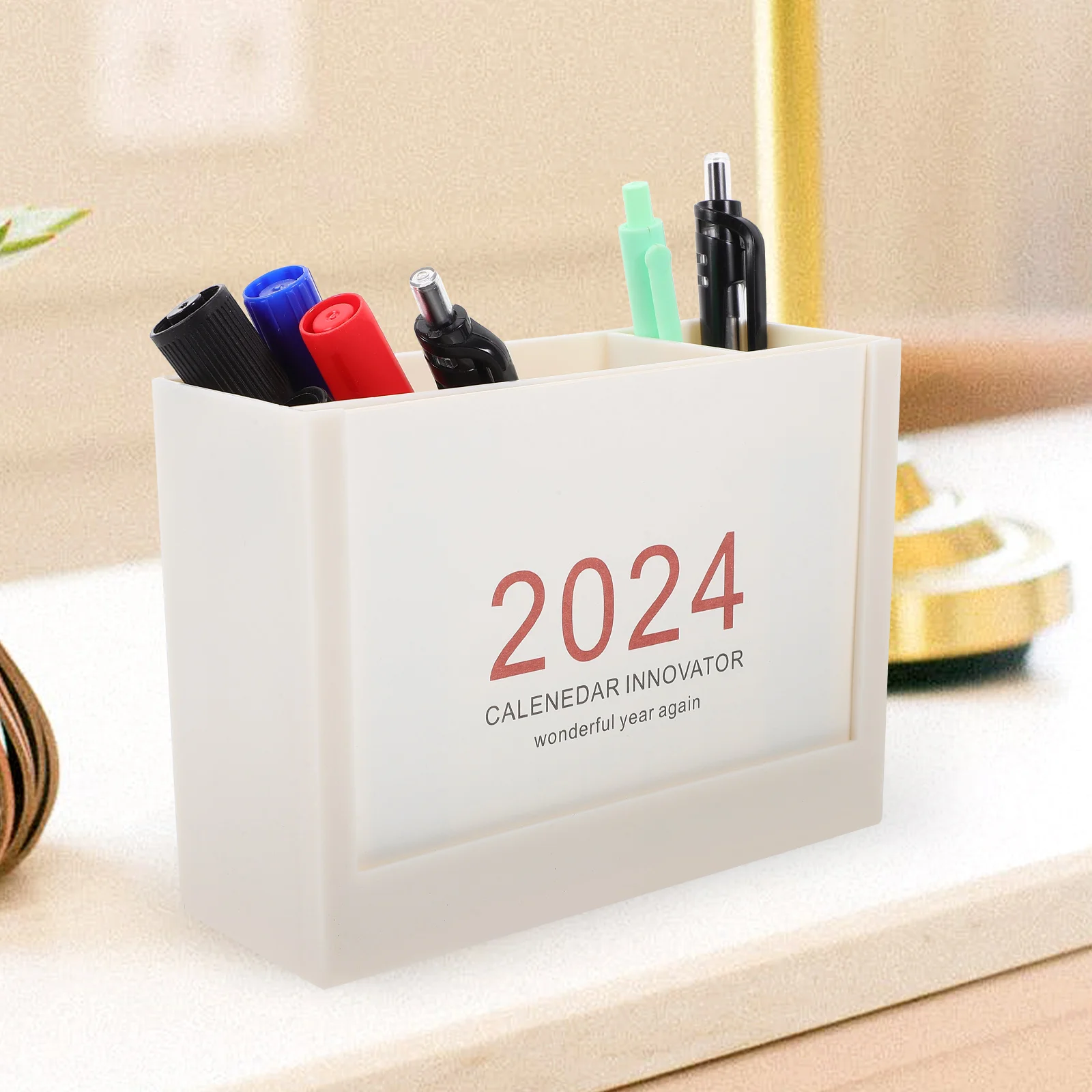 

Desk Calendar Pen Holder Pencil Plastic Simple Adhesive Coloured Holders Abs and Organizer for