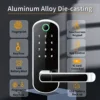 스마트 지문 도어 잠금 장치 원격 제어 열쇠가 없는 WIFI 디지털 터치스크린 잠금 장치 IP67 NFC 2개의 IC 카드로 방수 4