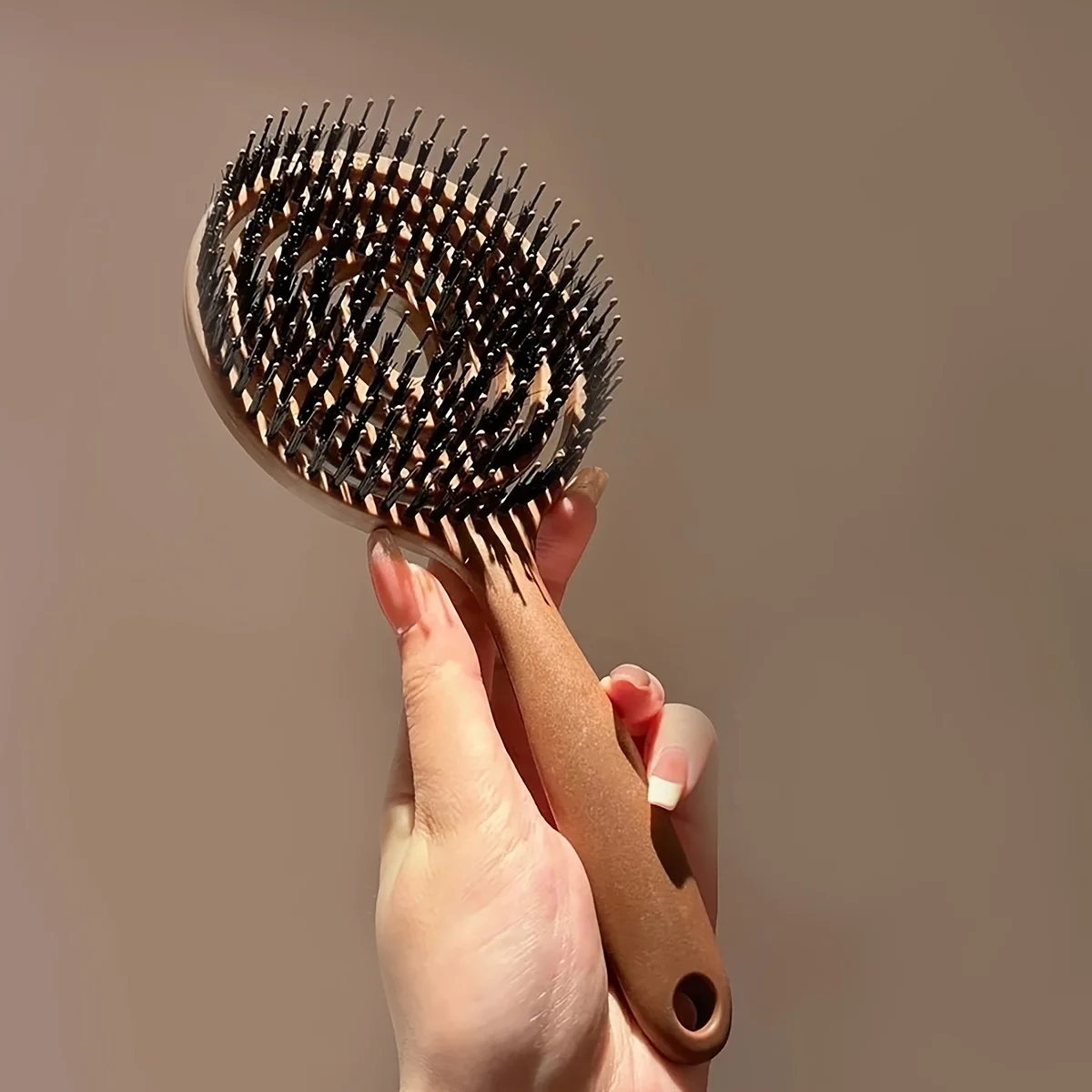 

Boar Bristle Detangling Hair Brush Women Scalp Massage Comb Hollow Out Wet Curly Hair Comb Barber Hairdressing Styling Tools