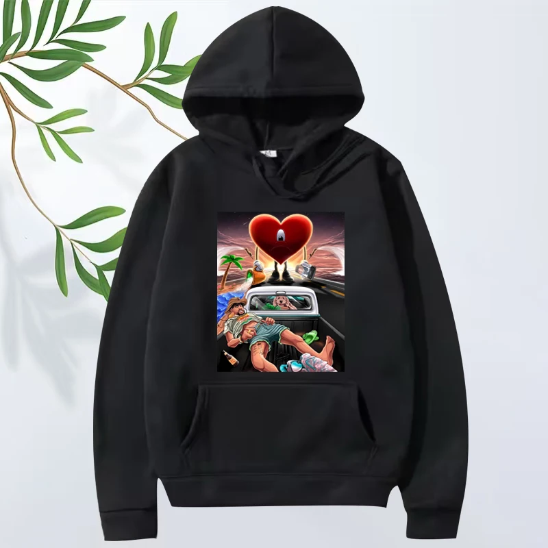 

Love Monster Bad Bunny classic graphic hoodie 2025 men women vintage Long sleeve Sweatshirt with print oversized hoodie unisex