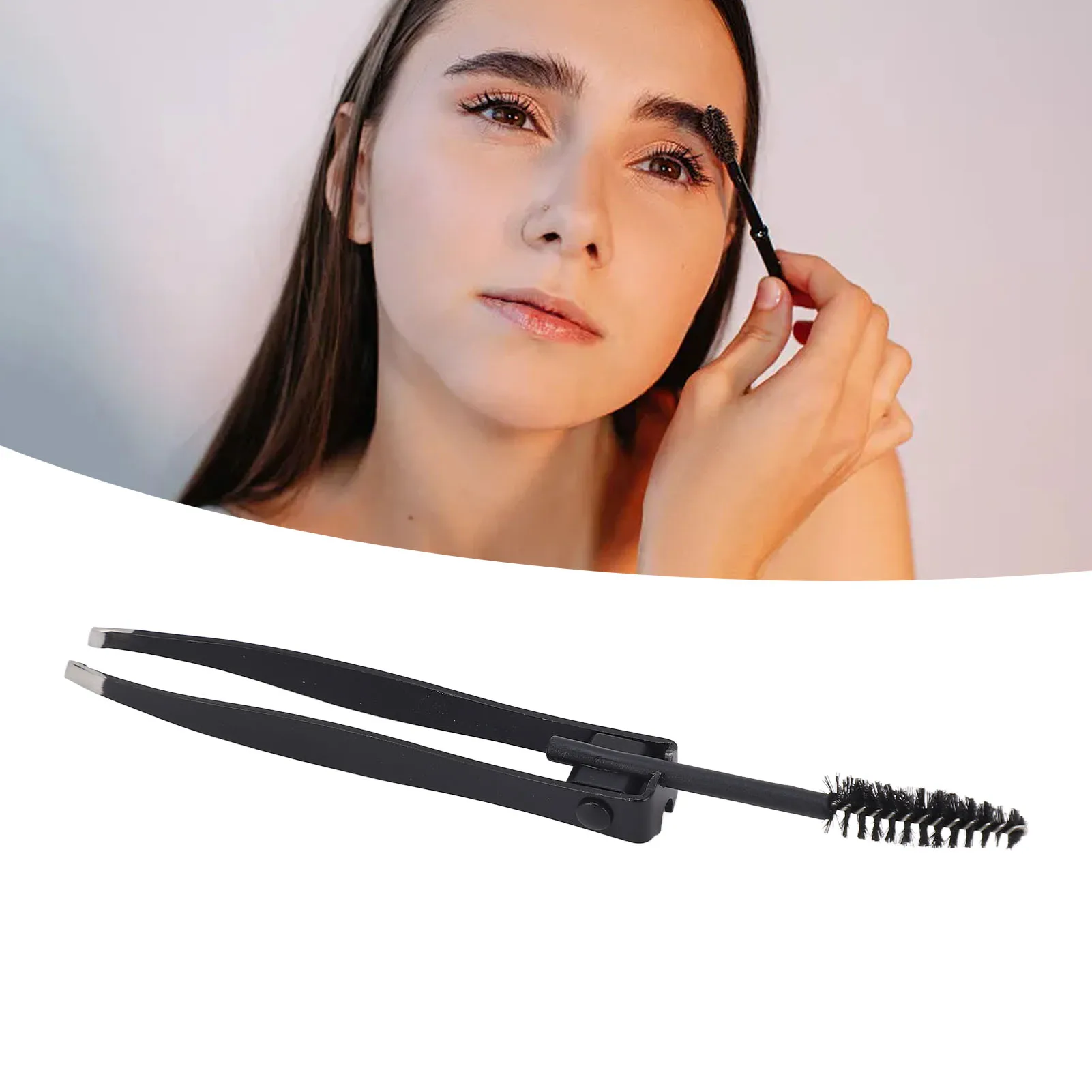 Multifunktion ale Augenbrauen pinzette mit Augenbrauen kamm schwarz 2 in 1 Make-up-Pflege werkzeug für Augenbrauen oder Gesichts haare