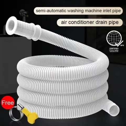 Mangueira de drenagem de máquina de lavar, 1-5m, tubo de plástico reforçado, extensão de drenagem para ar condicionado, acessório de torneira de cozinha