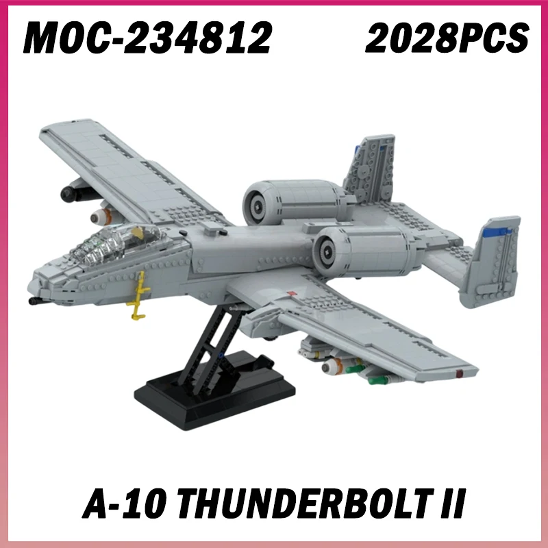 

2028 шт. MOC-234812 A-10 Thunderbolt II самолет DIY модель военный сборный строительный блок истребитель игрушки для мальчиков и взрослых Рождественский подарок