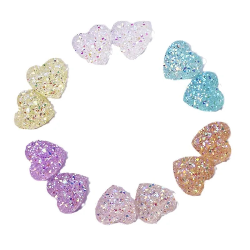 40 Pz 7.5mm 3D Aurora Zucchero Amore Cuore Unghie artistiche Pendenti E Ciondoli Accessori Parti Per Manicre Decor Unghie Decorazione Supplie Materiale