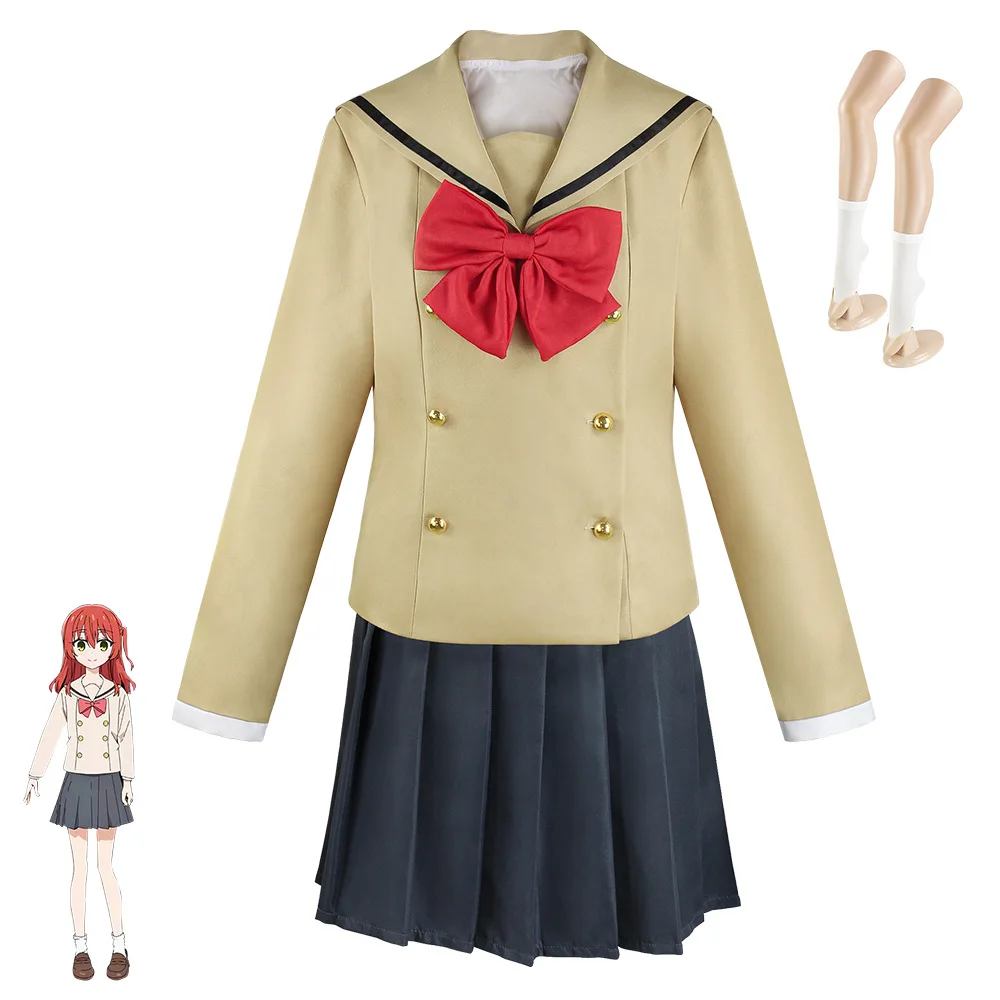 Ikuyo Kita Cosplay Anime Bocchi The Rock Ikuyo Kita disfraz JK uniforme roja falda calcetines Cos uniforme para nias y mujeres