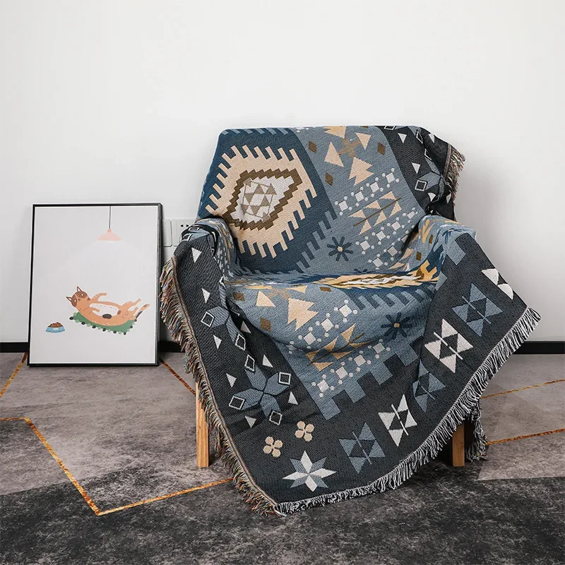 

Bohemian Sofa Blanket, Outdoor Camping Mat, Thread Jacquard Blanket， Throw Blanket 담요를 덮다 Couverture