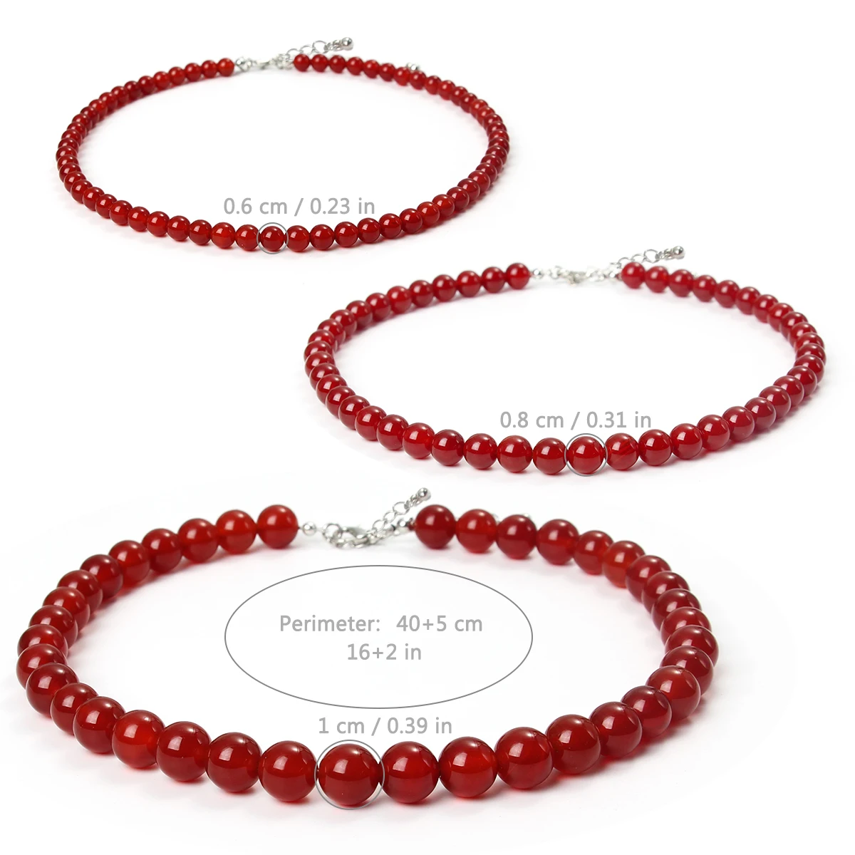 Yumfeel Carnelian Necklace Natural Stone Beaded Handmade Red Jewelry Gift for Christmas New Year