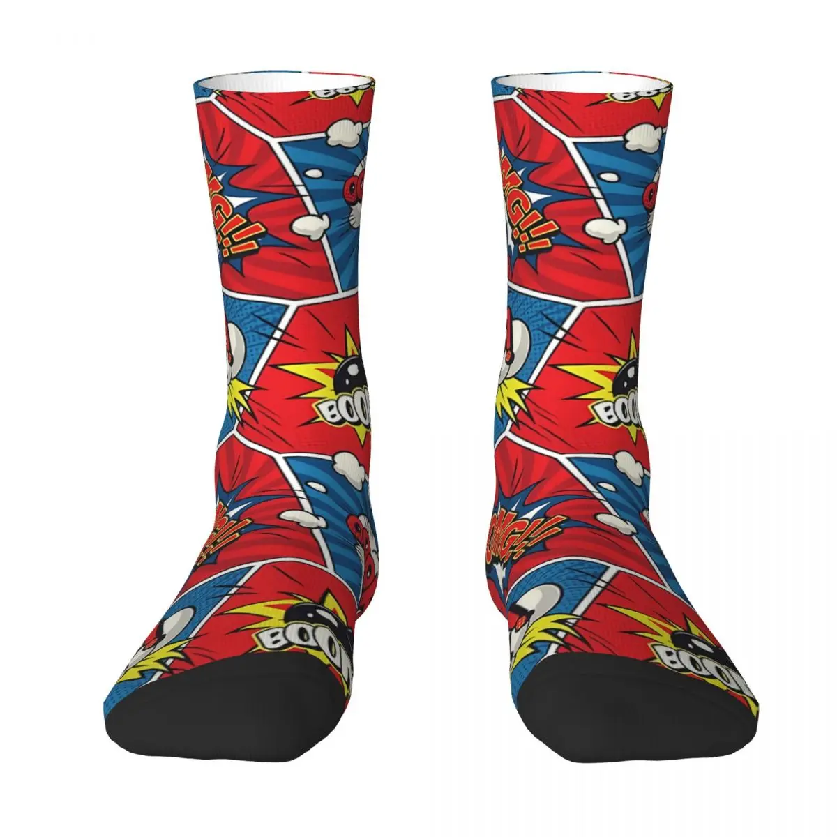 Onomatopoeia Words Cool Pattern Comic Book Lover Socks Hiking 3D Print Boy Girls Mid-calf Sock