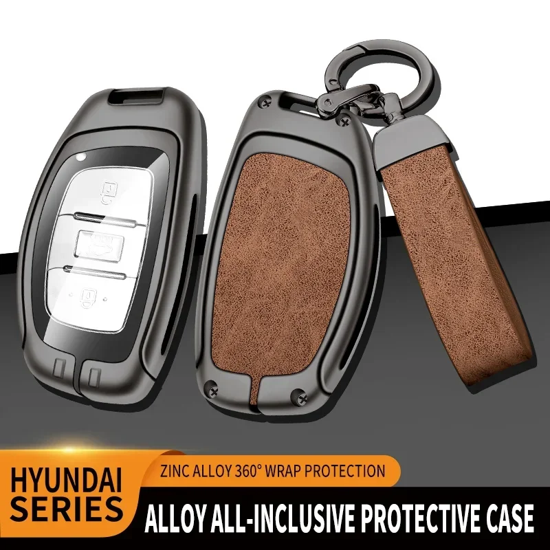 Zinc Alloy Car Key Case Cover Shell Fob For Hyundai Tucson Santa Fe Rena Sonata Elantra Creta Ix35 Ix45 I10 I30 I40 Car Keychain