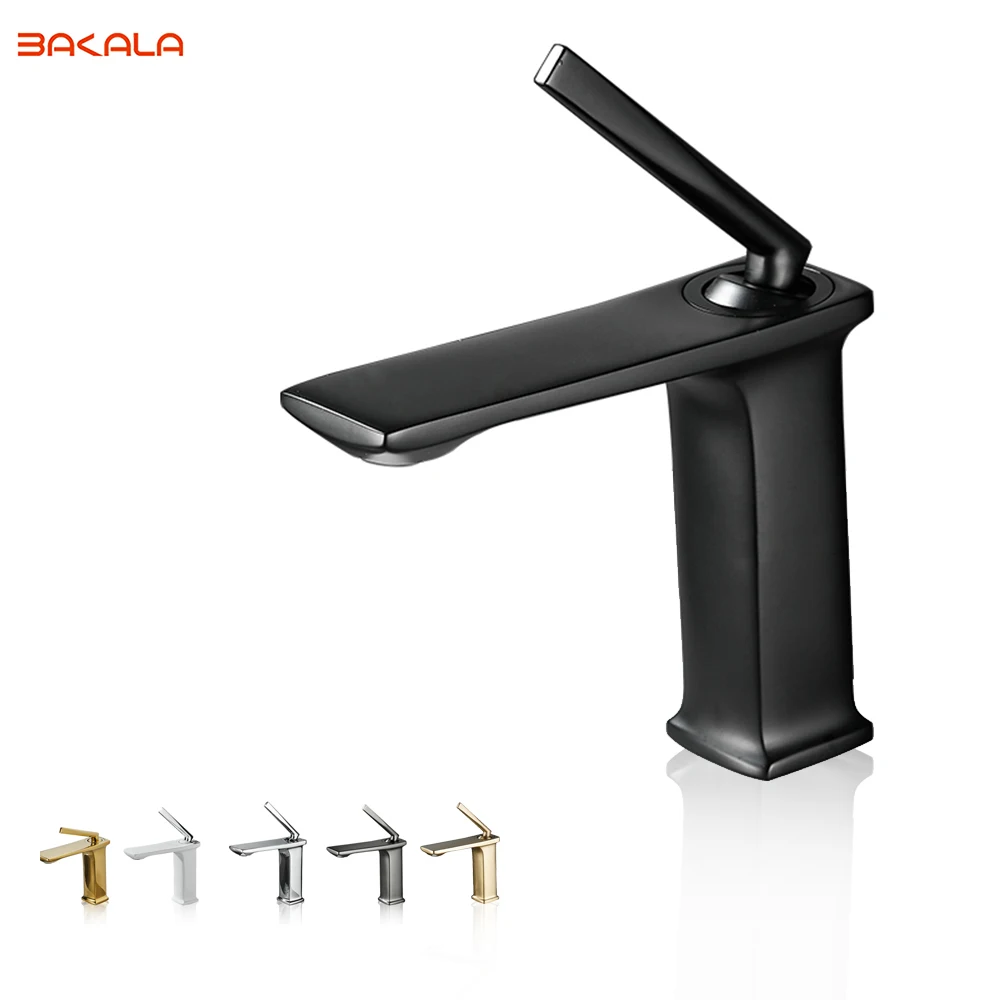 Brush gold Brass Basin Faucet Nordic Art Hot Cold Mixer Tap Hollow Design Deck Mount copper Bathroom Sink Faucets Single Handle