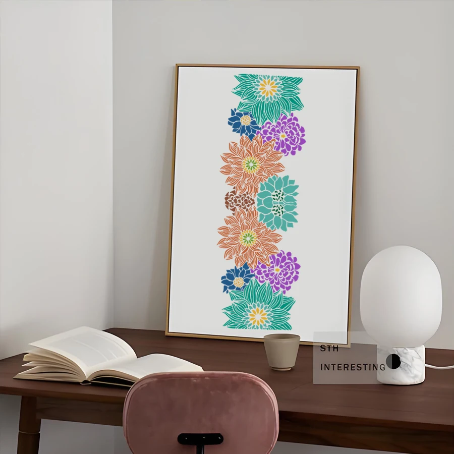A4 Flower Stencil Floral Pattern Template