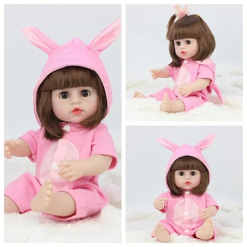 38CM Reborn Puppe, Baby Nachahmung Weichklebende Puppe, Kinder Spielzeug Puppe, Kleines Mädchen Spielzeug Geschenk Puppe Zubehör