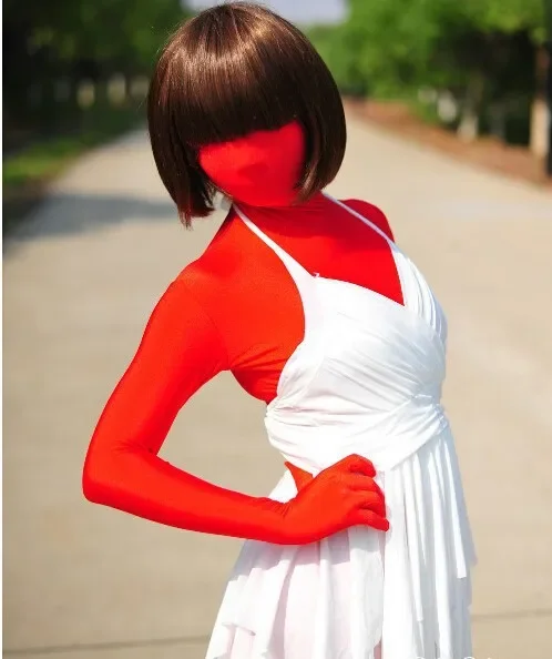 

Female Sexy Lycra Spandex Full Body Cover Cosplay Costume Red Fetish Zentai Suits Tights
