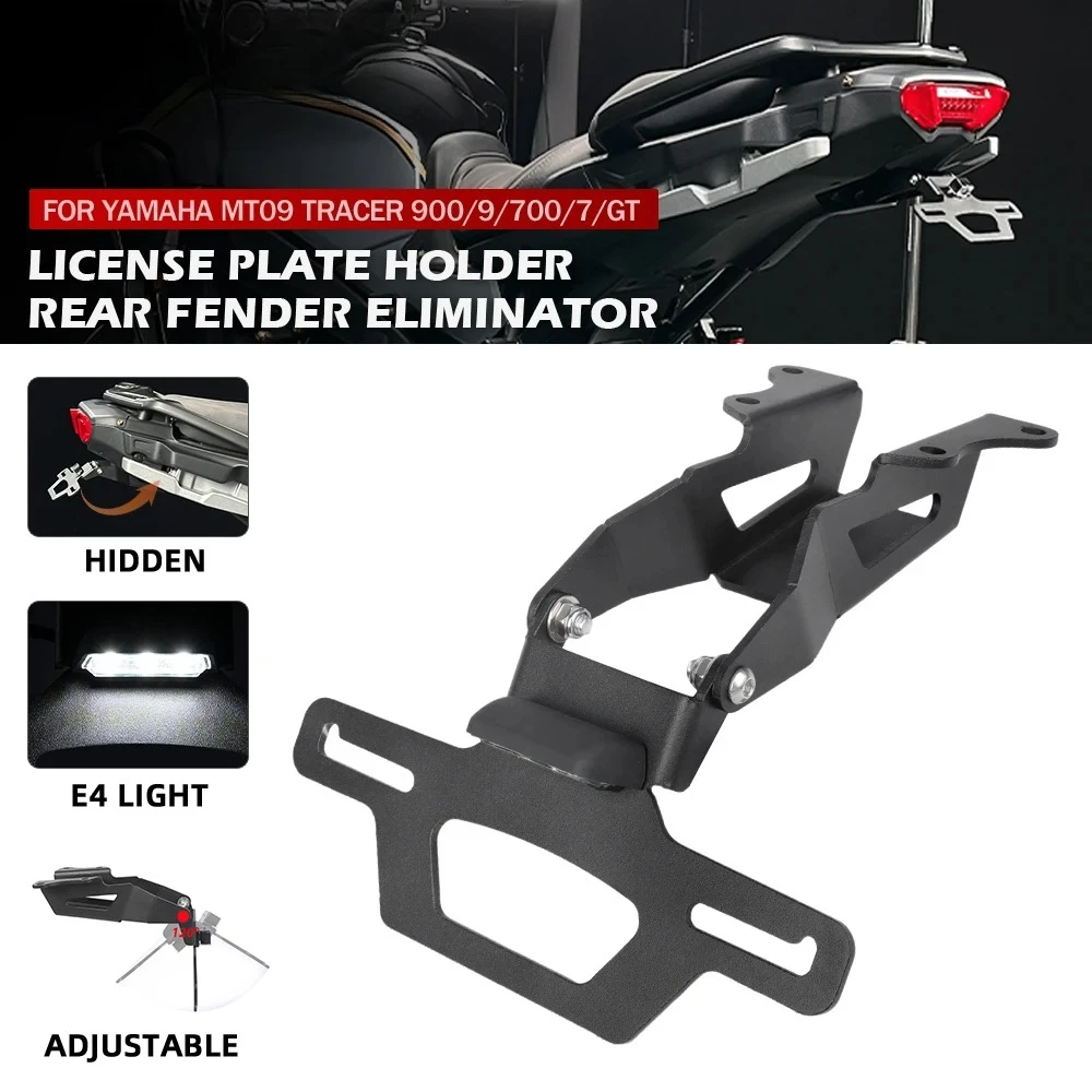 Motorcycle Foldable License Plate Holder Tail Tidy Fen der Eliminator Bracket For Yam aha MT-07 MT-09 Tracer 7 GT Tracer 9 GT