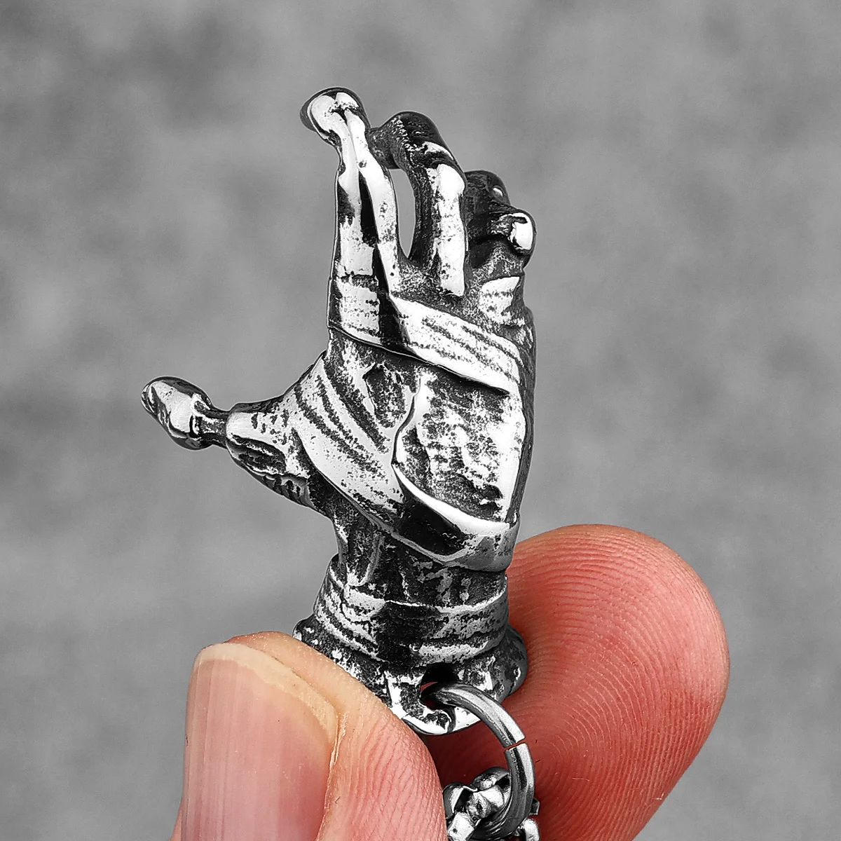 Gothic Devil Hand Skull Stainless Steel Men Women Necklaces Pendants Chain Punk Trendy Fashion Jewelry Creativity Gift Wholesale