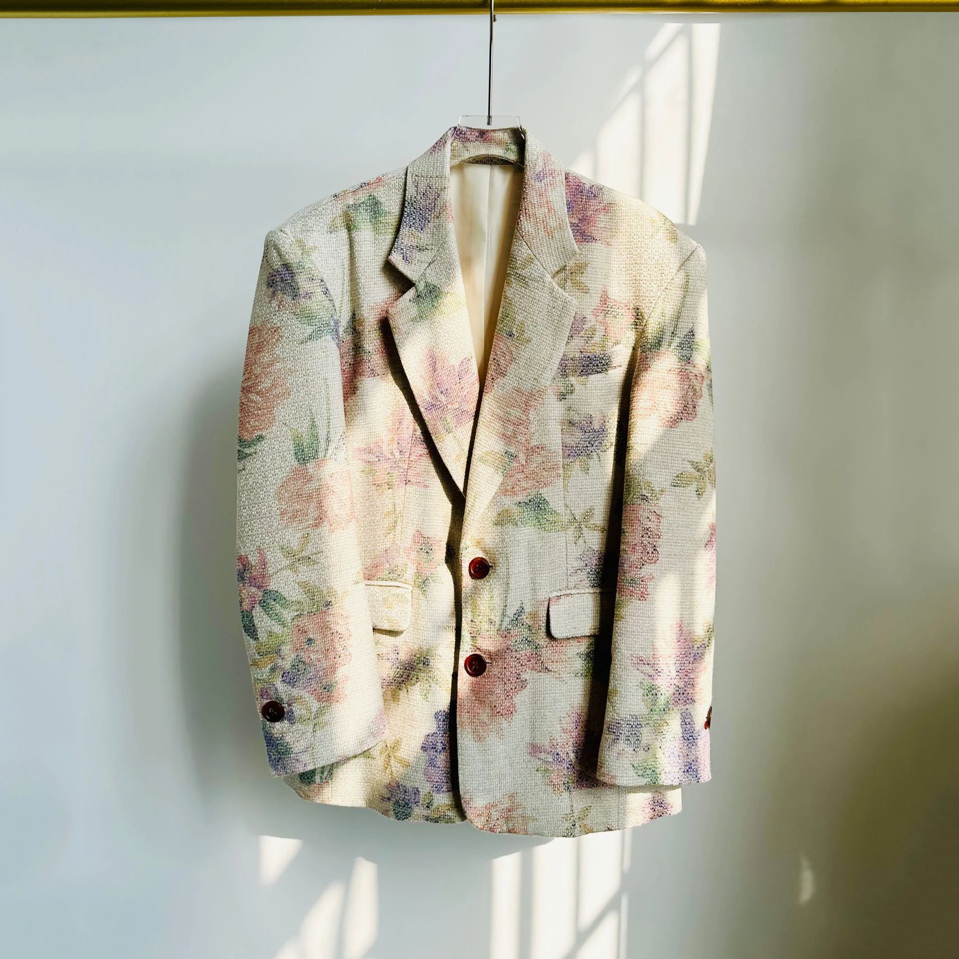 Klassieke Print Prachtige Losse Blazer 2023 Herfst En Winter Nieuwe Planten En Bloemenprint Trend Veelzijdige Damesjas Met Lange Mouwen