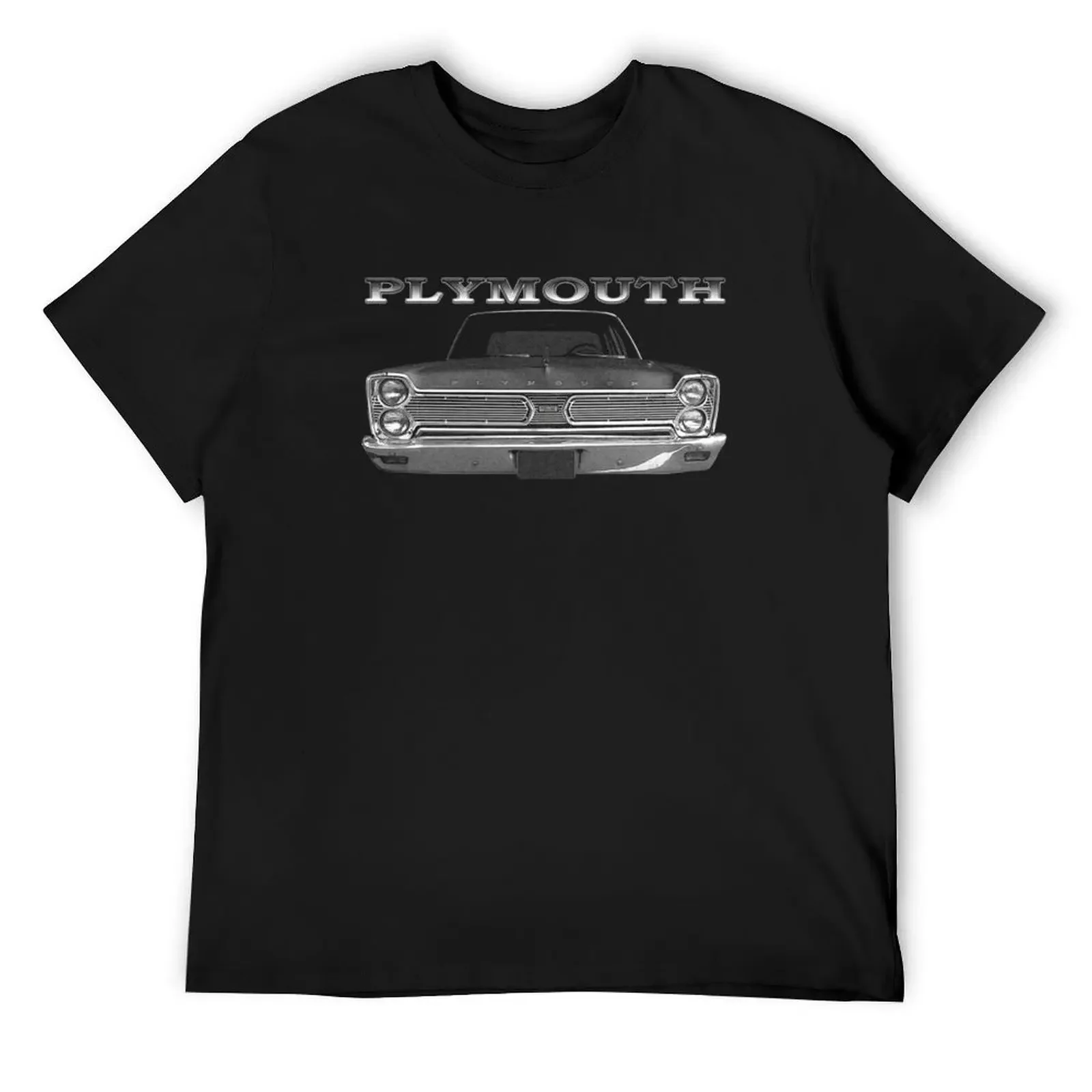 1966 Plymouth Fury Front Black Classic Guys Unisex Tee Logo Cheap Tee Logo Love Shirt Unique T-Shirts Print On Demand T-Shirt