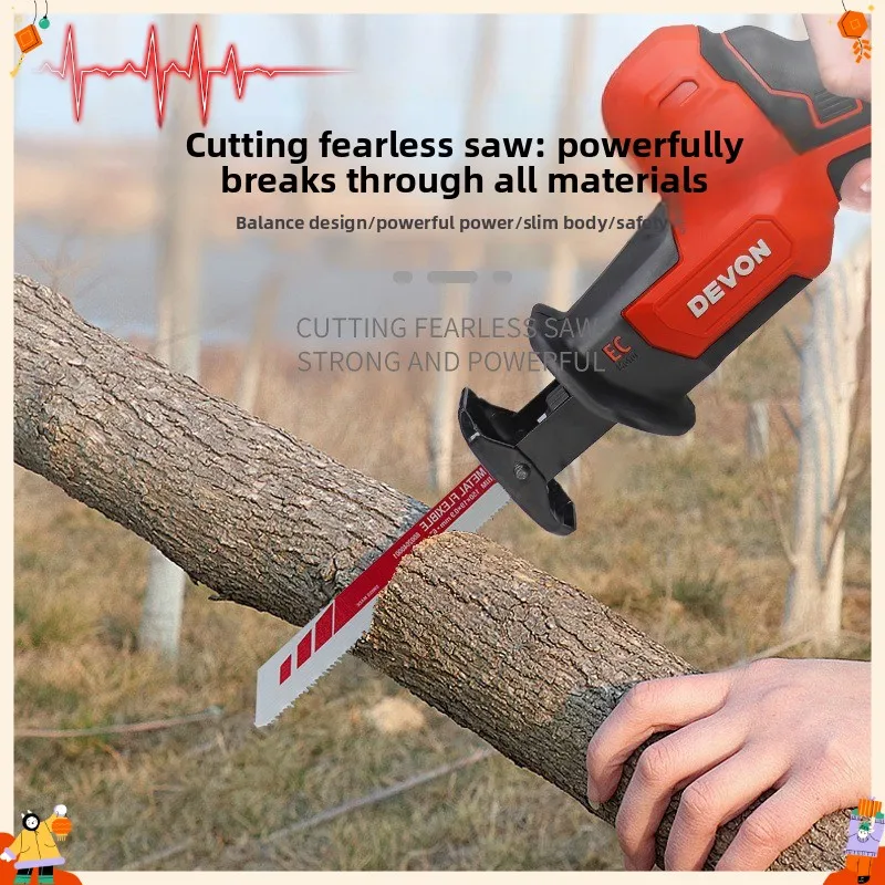 20V Cordless Reciprocating Saw Lithium Battery Handheld Electric Cutter for Metal Pipe Wood
