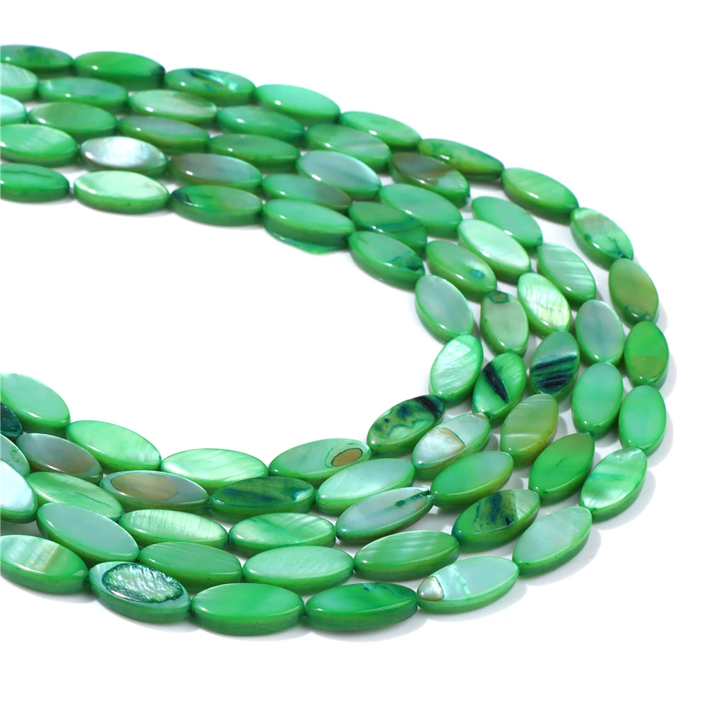 Natural Shell Marquise Beads Mother of Pearl Shell Flat Oval Spacer Beads for Jewelry Making DIY Necklace Accessories 13x6mm