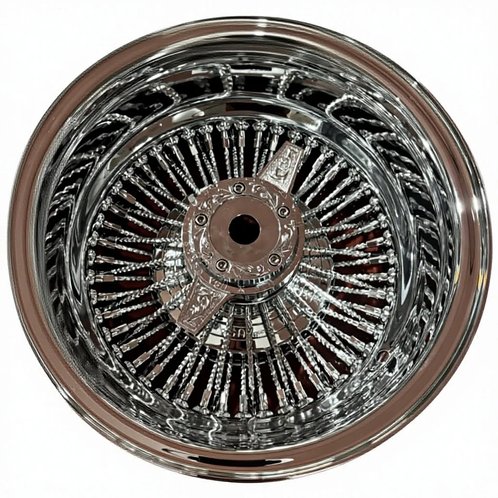 Hot-selling Custom Wire Wheel 13*7 14/*7 5x114.3 Rims 72 Straight Diamond Cut Spokes 100 Straight Chrome Wheel Wire Spoke Wheel