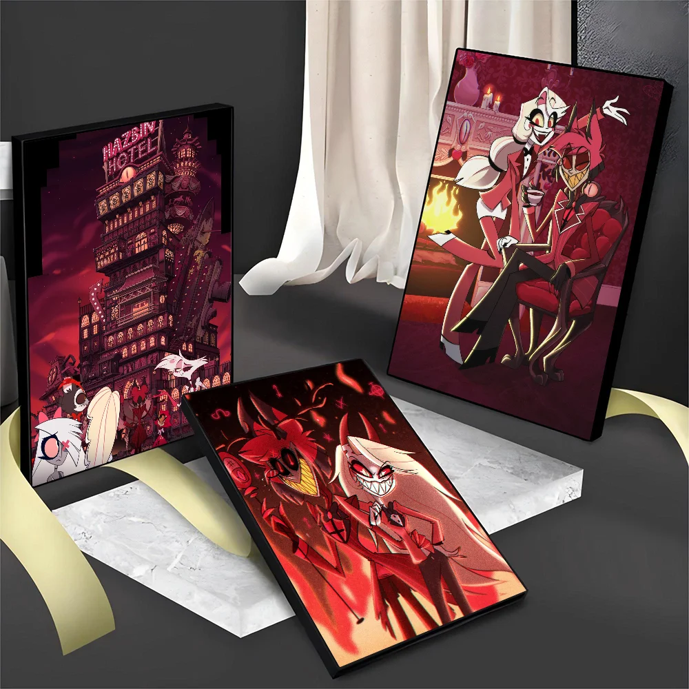 TV Show H-Hazbin Hotels DIY Sticky Poster Retro Kraft Paper Sticker DIY Room Bar Cafe Kawaii Room Decor