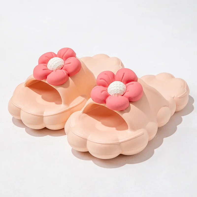 Cute Flower Slippers Women's 2023 Summer Korean Flowers Home Slipper EVA Soft Thick Soles EVA Sandals Flip Flops