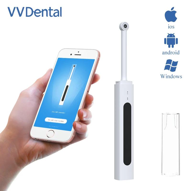 VVDental kamera Dental Intraoral, kamera inspeksi Oral nirkabel dengan 8 LED untuk Android/iPhone/PC Dental endoskop EC-3