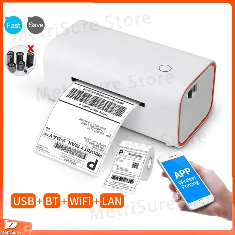 Bluetooth Thermal Label Printer 4x6 inch for Shipping Labels Small Business Label Maker Portable Barcode Printer Direct
