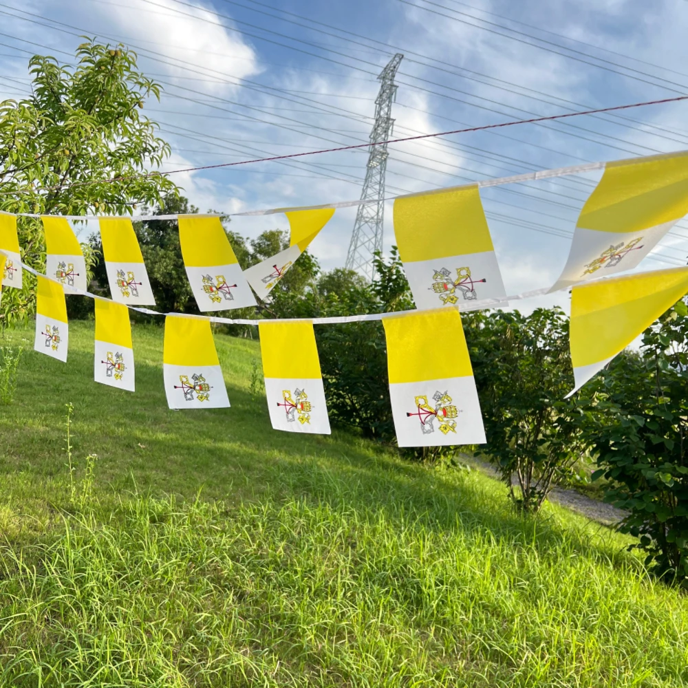 Vatican Buntings Flags 14x21cm 20pcs/lot Pennant Vatican String Banner Festival Party Holiday for Decoration