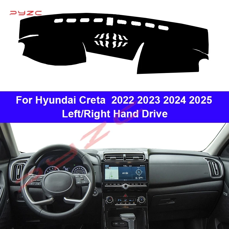 

Car Dashboard Cover DashMat For Hyundai Creta 2022 2023 2024 2025 Avoid Light Pad Accessories Anti-UV Case Carpet Accessories