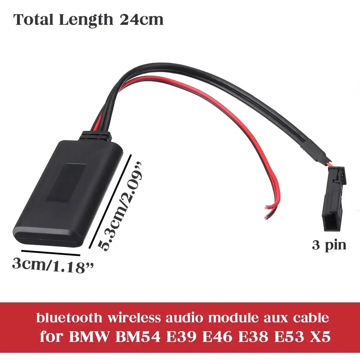 For BMW BM54 E39 E46 E38 E53 X5 Car bluetooth Module AUX IN Audio Radio Adapter 3-pin Aux Cable Car Electronics Accessories