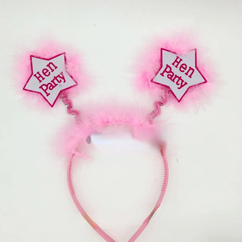 

50pcs Plush Funny Pink Bachelor Party Favors Star Hen Party Hair Girls Woman Lady Headband Gifts Birthday Wedding Festival