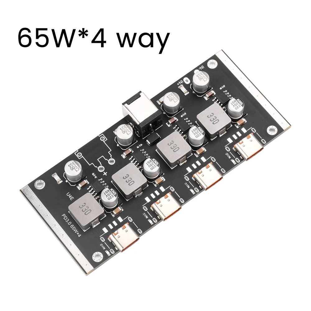 4 Way Output PD65W Fast Charging Module Type-C Interface Support PD3.0/2.0 QC3.0/2.0 FCP AFC Fast Charging DC5.5*2.5/2.1