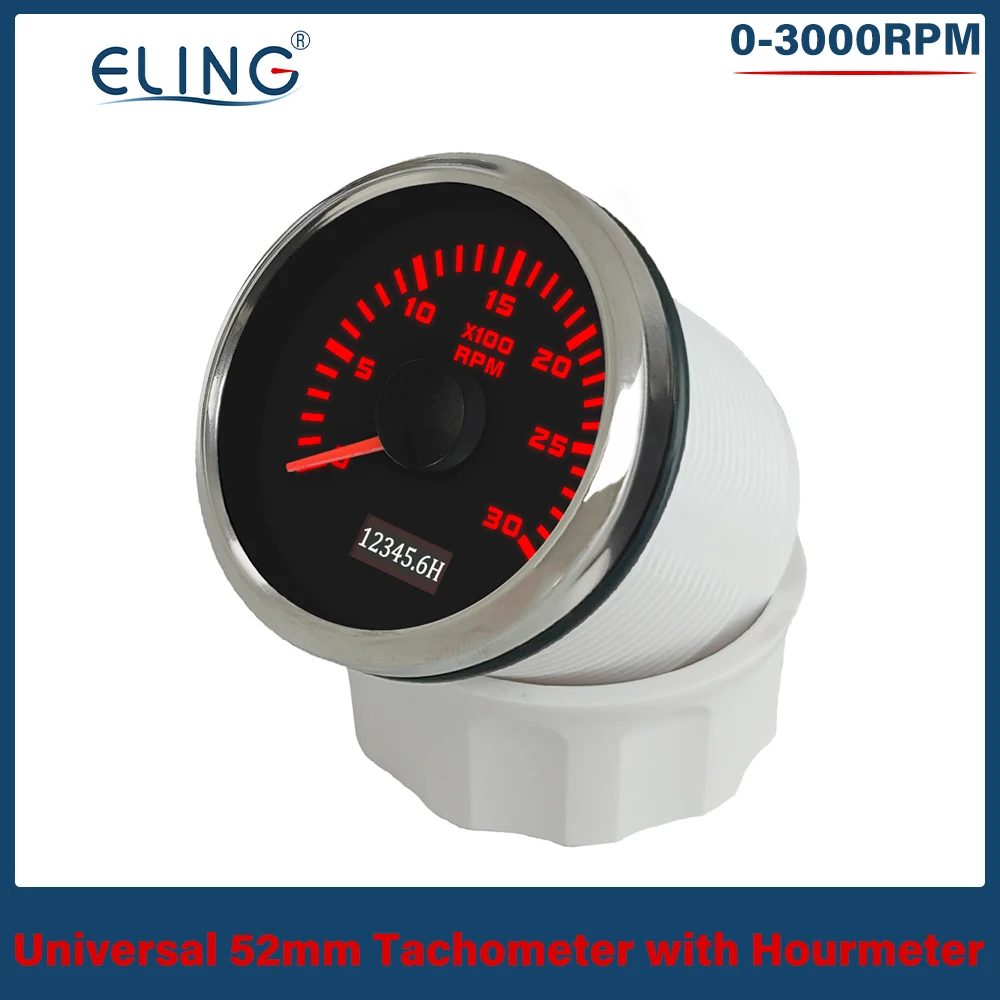 

ELING New 52mm Tachometer RPM Meter 0-3000RPM 0-4000RPM 0-6000RPM 0-7000RPM 0-8000RPM with Red Backlight for Car Boat Yacht