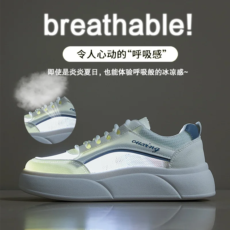 Breathable Women Shoes Thick-Soled Increase Fashion Air Mesh Girls Running Sneakers Sports Casual Size 35-40