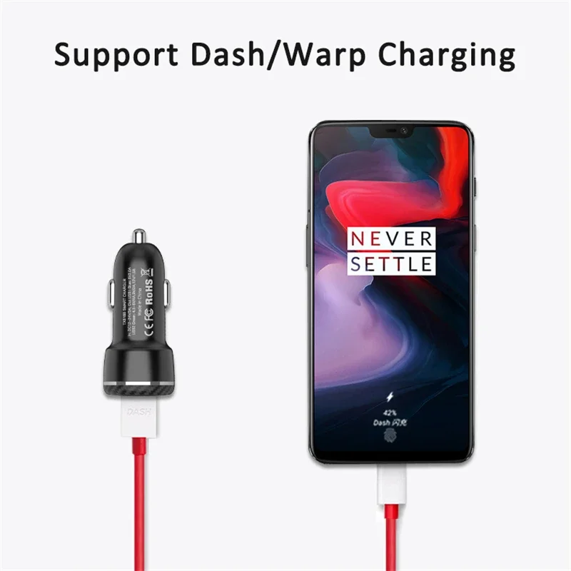 For OnePlus 8 Pro Warp Car Charger Type-C Cable For One Plus 8 7T 6T 5T 1+5 1+3T Dash QC3.0 2.0 SFCP AFC VOOC Fast Charger