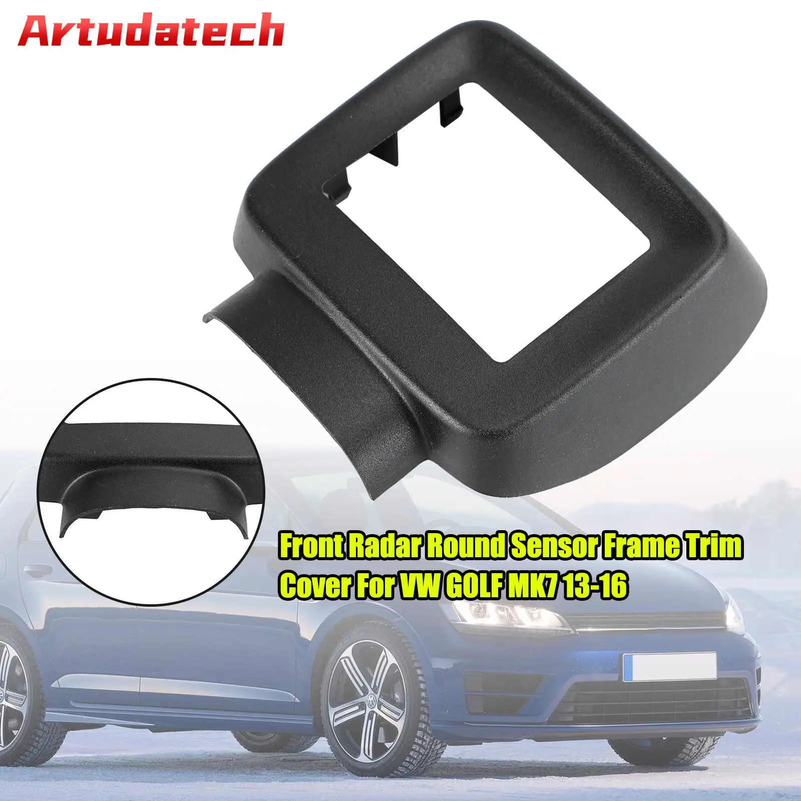 

Artudatech Front Radar Round Sensor Frame Trim Cover For VW GOLF MK7 13-16 Car Accessories