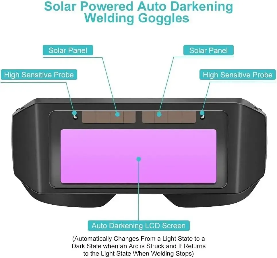 Welding Goggles Automatic Solar Automatic Darkening Safety Glasses TIG MIG MMA Welding Goggles Welder Glasses Protective Tools